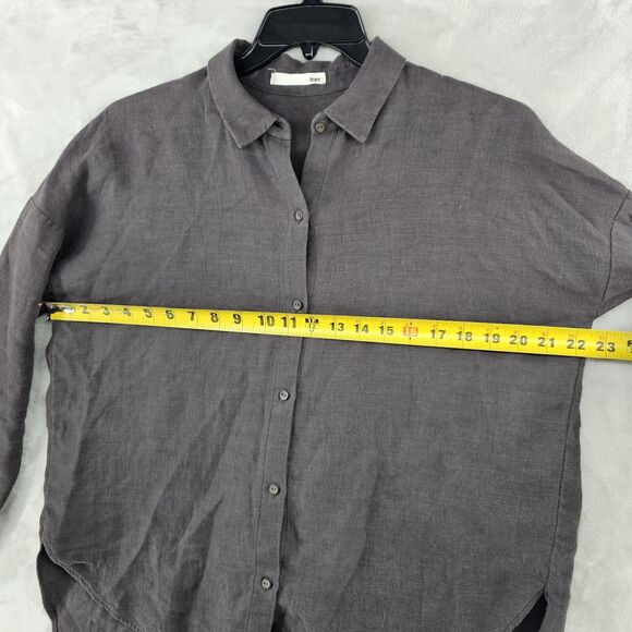 evam eva‎ japan womens Linen top brown size 2 shirt button up - Picture 4 of 7